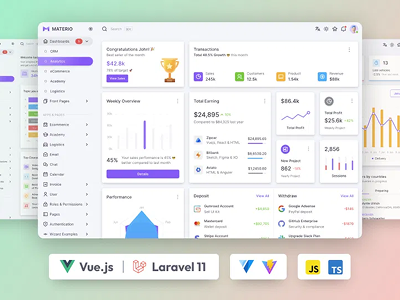 Materio Vuejs Laravel Admin PRO