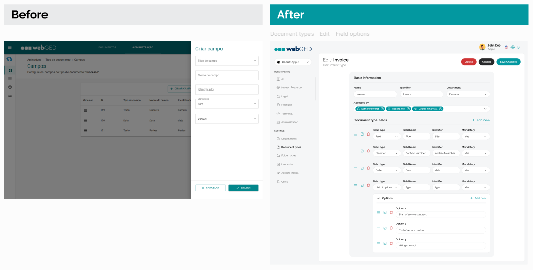 UPDIVISION blog - WebGed redesign before and after