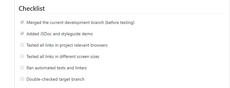 UPDIVISION Blog - Example of a pull request checklist