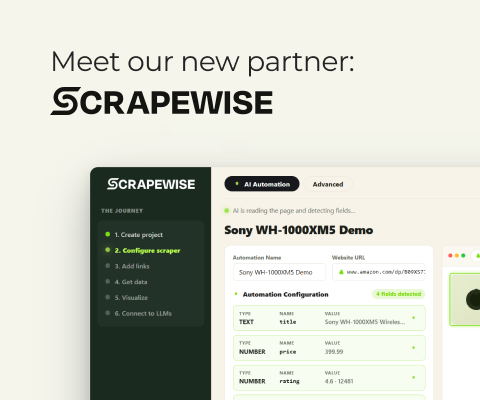 We're now partnering up with Scrapewise