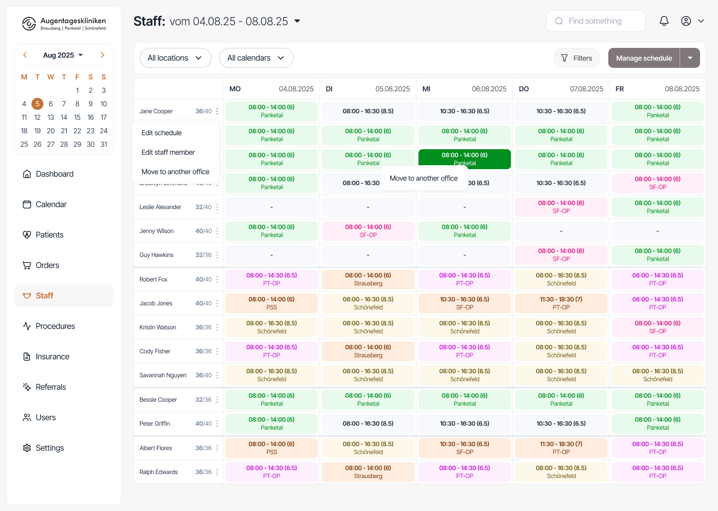 Augen ophthalmological clinic manager