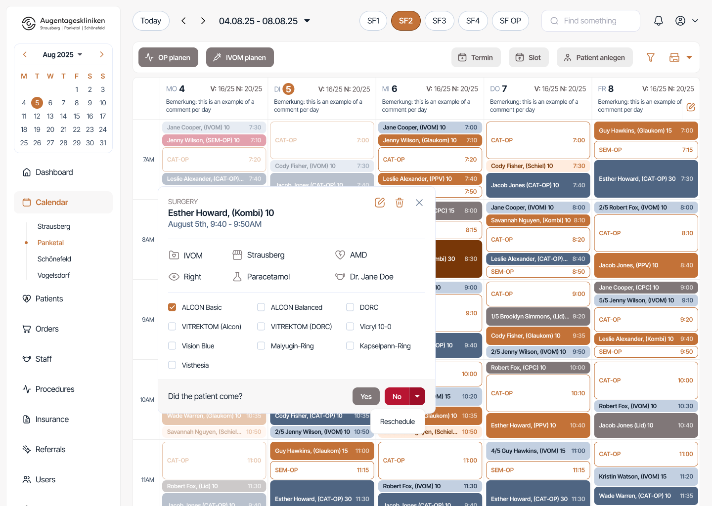 Augen ophthalmological clinic manager