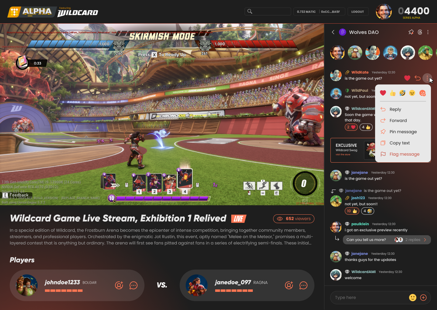 WildCard Game Livestreaming