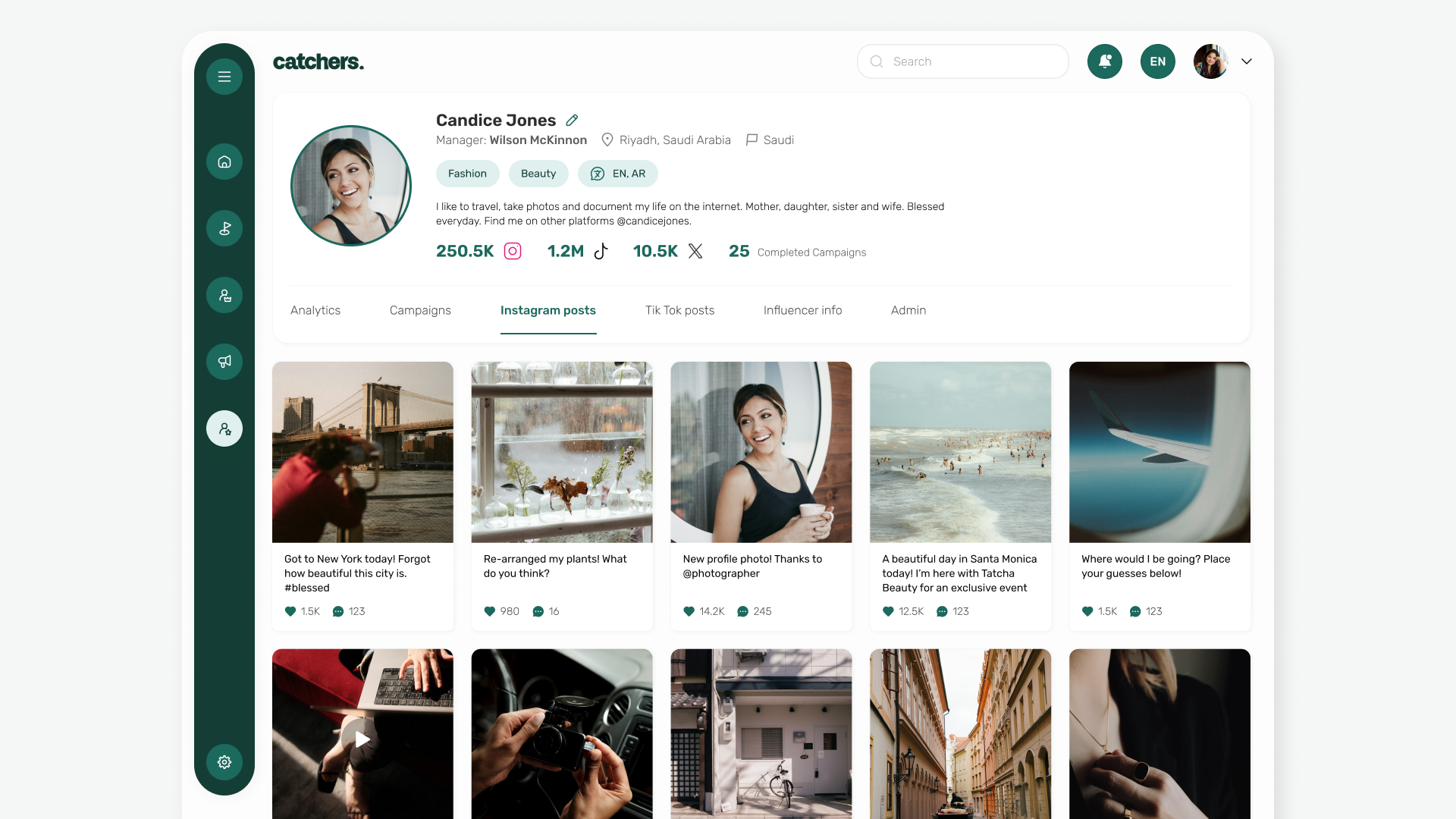Catchers Influencer Platform